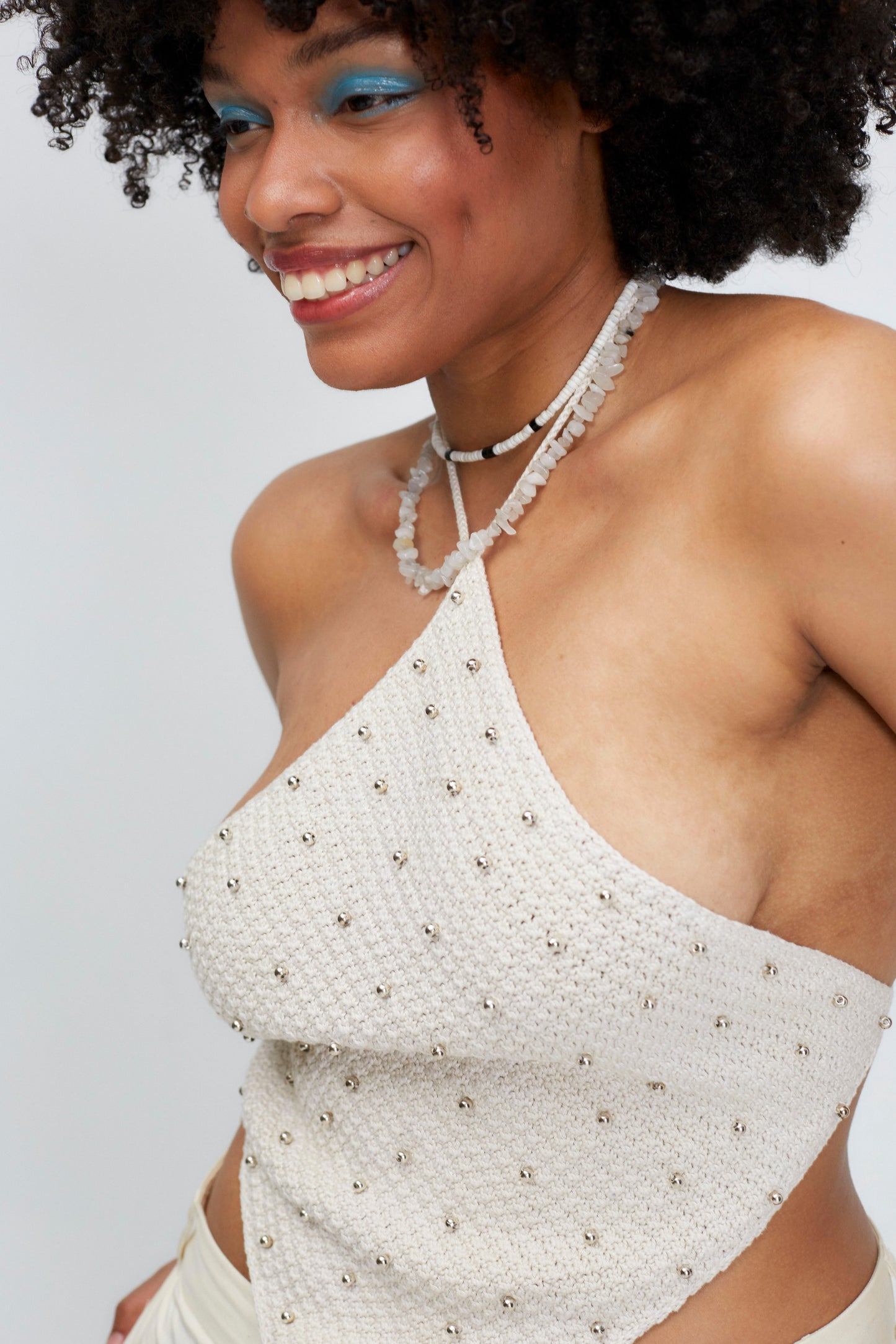 Top playero efecto crochet