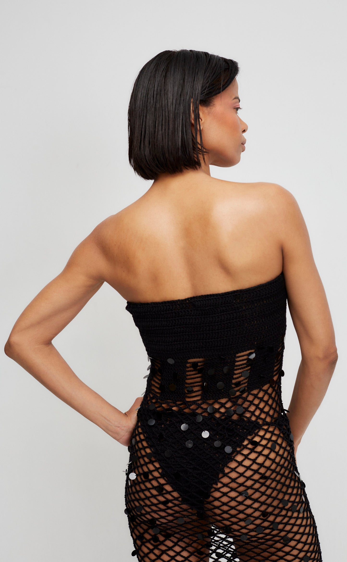 Vestido midi con lentejuelas